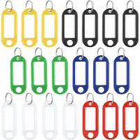 OIMG Sleutel labels - 20 Stuks - Sleutellabels - Naam labels - Bagagelabels - Hoesjes voor sleutels - Sleutel caps - voor sleutelhangers, bagage, USB-sticks en lunchboxen - gekleurd