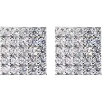 Charme Bijoux Magneet oorbellen zilverkleur- Strass- 2 cm- geen gaatje-