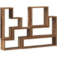 vidaXL Wandplank Muurmontage Oudhout 96 x 12 x 64 cm