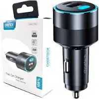 Choetech TC0011 autolader 130W 2x USB C 1x USB A (zwart), Auto-adapter, Zwart