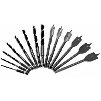 WT&D Set van 14 spiraalboren en speedboren (3-25 mm) voor hout