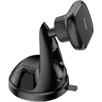 Rixus - Telefoonhouder Auto - Zuignap Autohouder - Magnetisch - 360 ° Rotatie - Draadloze Oplader - Verstelbaar Weergave -Zwart