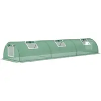 MODFU - Tunnelkas - Met UV-Bestendige Folie En Gaasramen - Voor Buiten - Staal - Groen - 300 x 80 x 45 cm