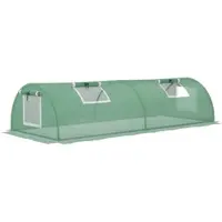 MODFU - Tunnelkas - Met Gaasramen En Uv-Bestendige Afdekking - Voor Buiten - Kunststof - Groen - 200 X 80 X 45 Cm