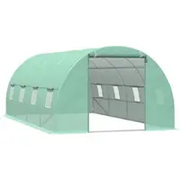 MODFU - Foliekas - Boogdak En Ramen - Voor Tuingebruik - Staal En PE - Groen - 595 x 300 x 200 cm