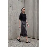 MyFashion Kanten Gedetailleerde Satijnen Midi Rok