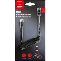Lampa Micro Usb naar Usb C Krulkabel voor E-bikes 1m Kunststof Zwart