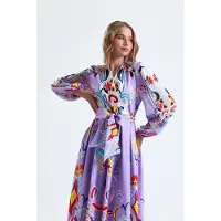 MSN Collection Florale Print Maxi A-Lijn Jurk