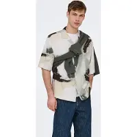 Only & Sons relaxed fit vrijetijdsoverhemd van mix van viscose en linnen model 'HARVI'