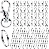 INF 40 stuks metalen veelzijdige praktische sleutelhanger met ring Silver