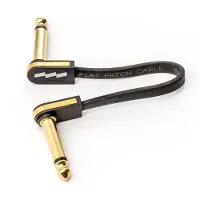 EBS PCF-PG58 Premium Gold - Flat Patchkabel - 2x Haakse 6.3mm Jack - 58cm - 24K Vergulde Contacten - Dubbelafgeschermd - Pedalboard