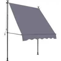 OKWISH Klemzonwering Verstelbaar 200 X 150 Cm Aluminium Donkergrijs Voor Balkon En Terras Zonder Boren