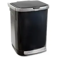 PlasticForte Toyma Pedaalemmer - zwart - 26 liter - 32 x 33 x 44 cm - kunststof