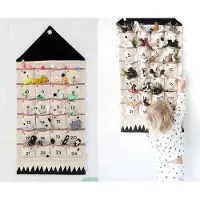 Traumheim Hangende organizer met 24 vakjes - Grote hangende opbergtas (110 x 52 cm)- Ademend linnen-katoenmateriaal - 0pvouwbaar en herbruikbaar - Praktische opbergtas voor deur, muur, kledingkast en kantoor