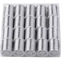 Typecat 20 Rollen 1100M 0,1MM Dun Metallic Garen, Glinsterende Kerst Glitter Borduurgaren, Polyester Koord met Kerstversieringen C