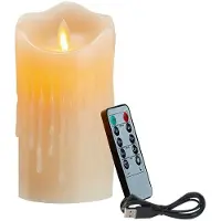 Tlily LED-Kaarsen, Flikkerende Vlamloze Kaarsen, Oplaadbare Kaars, Kaarsen van Echte Was met Afstandsbediening, 12,5 Cm