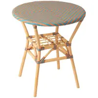 Jline eettafel Geo Rond - riet - oranje/turkoois