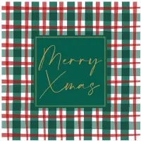 Duni servetten kerst tafelaccessoire Xmas Check 24x24cm rood.