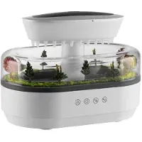 Tlily Regenwolk Luchtbevochtiger Waterdruppel Landschap Essentiële Olie Diffuser met 7 Nachtlampje Koele Mist Bevochtiger AU Stekker
