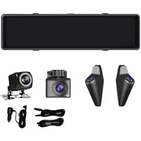Tlily 12 Inch Achteruitkijkspiegel Dash Cam Streaming Media Achteruitkijkspiegel 1080P voor Achter Rechts Dodehoekassistentiecamera