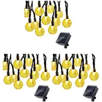 Zandona 3X 8 Modes Solar Gloeilampen Crystal 5M LED Lichtslingers Kerstverlichting Slingers voor Kerstfeest Outdoor Decoratie