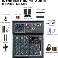Typecat Professionele digitale DJ-mixerconsole met 4 audiokanalen en USB-poort