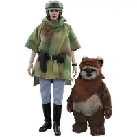 Hot toys Officiële Star Wars Prinses Leia en Wicket 1:6-schaalfiguur