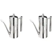 Torribaly 2X 700 Ml Roestvrijstalen Olijfolie Fles Azijn Dispenser Saus Azijn Batcher Blik Potten Olie Container