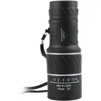 Zandona Krachtige Monoculaire Telescoop 16x52 met Dubbele Focus en Zoomfunctie, Compact Formaat voor Kampeeruitrusting
