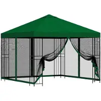 vidaXL Tuin gazebo met zijwanden 3 x 3 m Groen Polyester en Staal