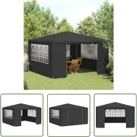 The Living Store De Living Store Profi-Partytent met zijwanden, 4x4 meter, antraciet, 90 g/m²