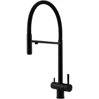 Pure.Sink Elite Steel Flex 3-weg Mat zwarte keukenkraan met flexibele uitloop en Gefilterd Water PS8110-10