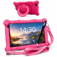 AngelTech Kindertablet Slim – Android 15 – 3+4GB RAM - 32+64GB – 100%Kidsproof – Vanaf 3 Jaar – 7 Inch – Ouderlijk Toezicht – Roze