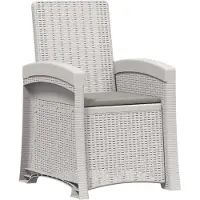 vidaXL Tuinstoel, fauteuil, rotanlook, wit en lichtgrijs, PP