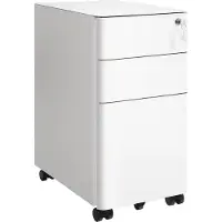 OEM Kantoorkast met lades en archief functie - Ladeblok op wielen met slot - 3 deuren - Wit - 30 x 46 x 59,2 cm