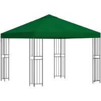 vidaXL Prieel 3 x 3 m Groen Polyester en Staal 190 gsm