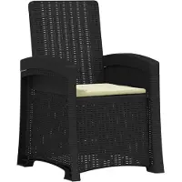 vidaXL Ligstoel Rieten Look Antraciet- en crèmekleurig PP