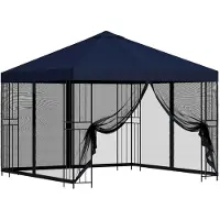 vidaXL Tuin gazebo met zijwanden 3 x 3 m Blauw Polyester en Staal