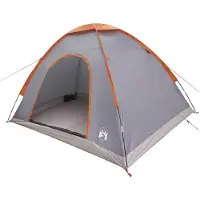 vidaXL Kamperen tent 4-persoons Grijs en Oranje