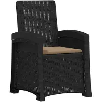 vidaXL Ligstoel Rieten Look Antracietkleurig en taupe PP