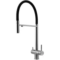 Pure.Sink Elite Steel Flex 3-weg RVS keukenkraan met flexibele uitloop en Gefilterd Water PS8110-02