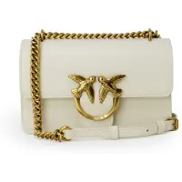 Pinko Schoudertas 'Love One Mini Dc Vitello Seta' wit