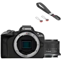 Canon EOS R50 zwart + RF-S 18-45mm + Peak Design Cuff