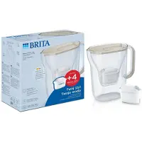 Brita Style Essential filterkan + 4 Maxtra Pro Pure Performance filterpatronen (zandkleur)