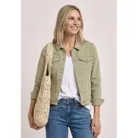 Street One Dames Denim jack in een gekleurde denim look - Groen - 36