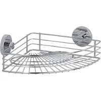 SOLAR PLUS Vacuum-Loc Hoekrek Bari chroom 31x22cm - Doucherek - Douchemand - Bevestigen zonder boren