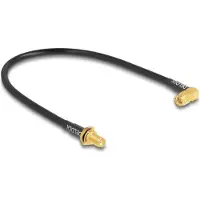 DeLOCK Antenna Cable SMA jack bulkhead splash proof to SMA plug 90° RG-58 30 cm