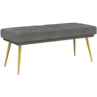 vidaXL Dubbel-laags bank Donkergrijs 120 x 45 x 46 cm fluweel