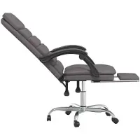 vidaXL Massage Relaxfauteuil voor op kantoor grijs kunstleer