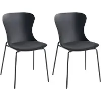 Beliani PITSBURG - Set van 2 eetkamerstoelen - Zwart - Polypropyleen